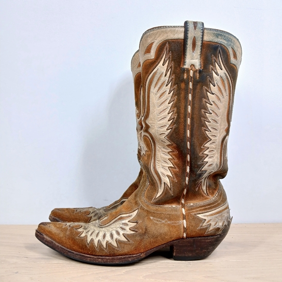 Old Gringo Brown Leather Western Cowboy Boots Embroidered Made in Mexico 372 - Picture 1 of 13